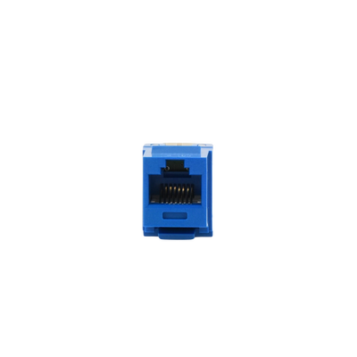 Conector Jack Estilo 110 (de Impacto), Tipo Keystone, Categoría 6, de 8 Posiciones y 8 Cables, Color Azul
