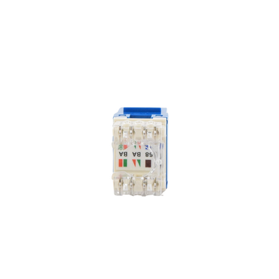 Conector Jack Estilo 110 (de Impacto), Tipo Keystone, Categoría 6, de 8 Posiciones y 8 Cables, Color Azul