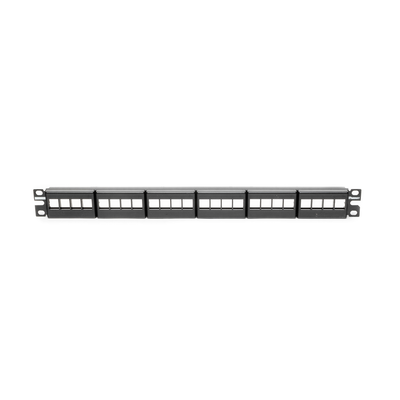Panel de Parcheo Modular Keystone (Sin Conectores), de 24 Puertos, Espacio Para Identificación con Etiqueta Adhesiva, 1UR