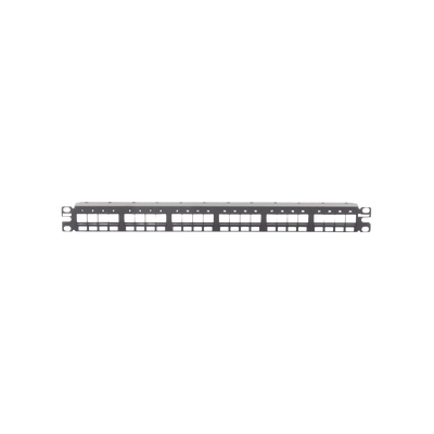 Panel de Parcheo Modular Keystone (Sin Conectores), Numerado y Espacio para Etiquetas, de 24 Puertos, 1UR