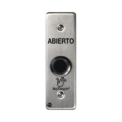 Interruptor IR NoTouch® de Acero Inoxidable, Montaje Delgado, Caja Posterior, ABIERTO