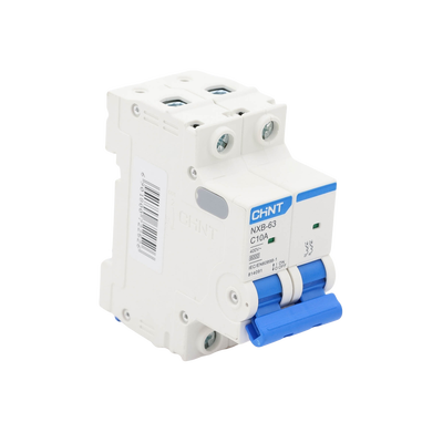 Pastilla para Riel Din, 2 Polos, 10 Amp, Vca:110/415v, 6kA, Catálogo: NXB632PC10, Serie: NXB-63.