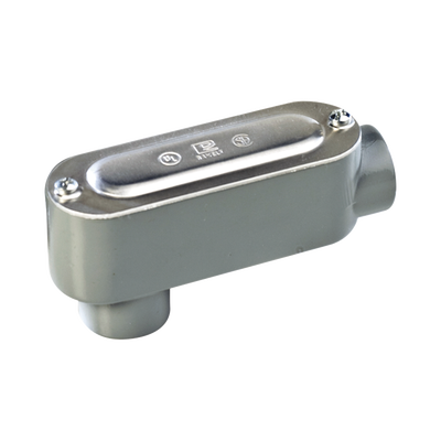 Caja oval roscada tipo LB de 3" grande (76.2 mm) Incluye tapa y tornillos.