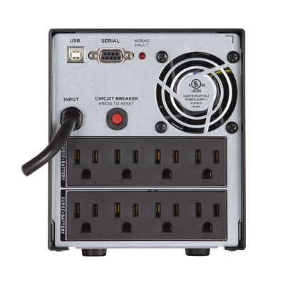 UPS de 1500 VA/1050 W, Topología Línea Interactiva, Entrada 120 Vca NEMA 5-15P, Onda Senoidal Pura, Tipo Mini Torre, Con 8 Tomas NEMA 5-15R