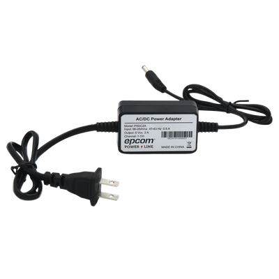 Fuente de poder de 5 Vcc regulado @ 2A; UL; Voltaje de entrada de 100-240 Vca / Con Terminales de Extensión