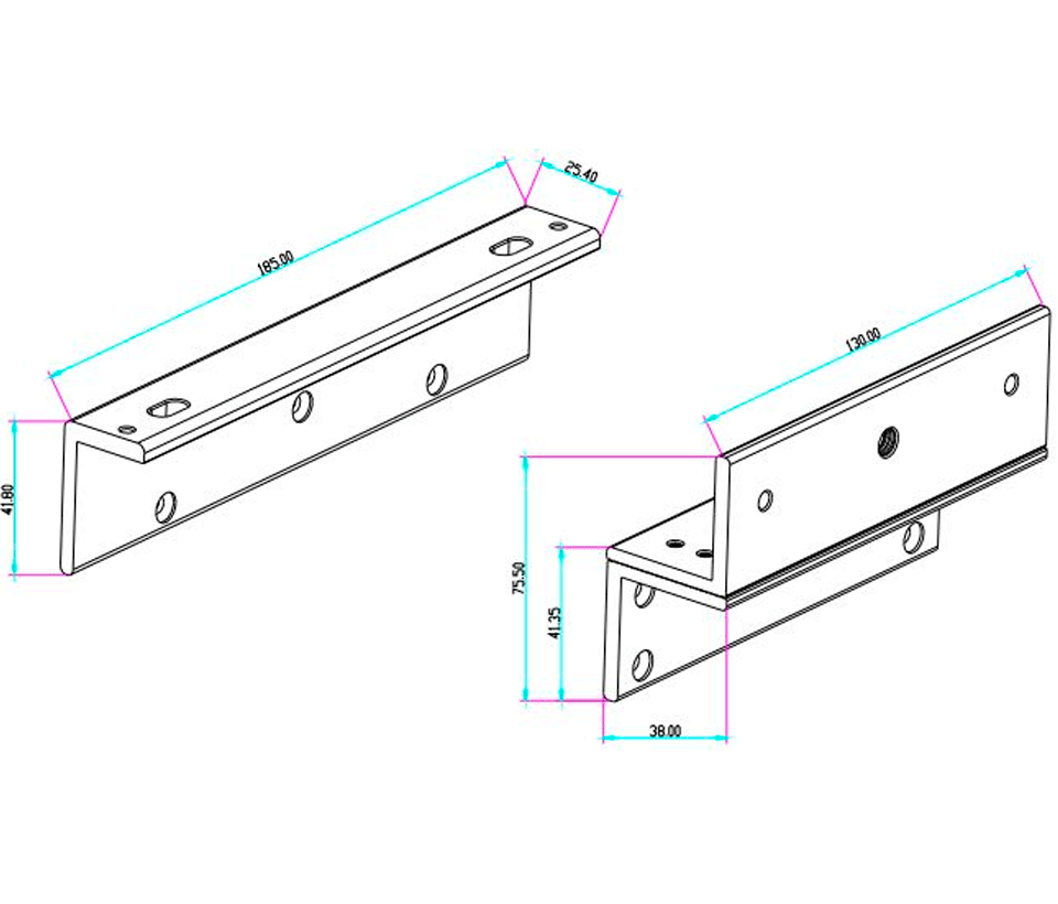 YLI YM500NWPACK - Paquete de Cerradura Magnética para exterior YM500NW y Soporte de Fijación tipo ZL / Fuerza de Sujeción 500kg (1200LB) / Para puertas de madera, vidrio y metálicas / IP68
