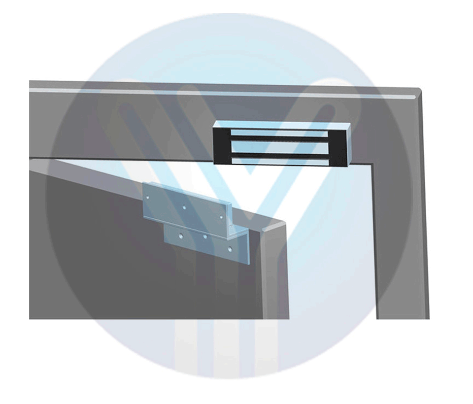 YLI YM500NWPACK - Paquete de Cerradura Magnética para exterior YM500NW y Soporte de Fijación tipo ZL / Fuerza de Sujeción 500kg (1200LB) / Para puertas de madera, vidrio y metálicas / IP68