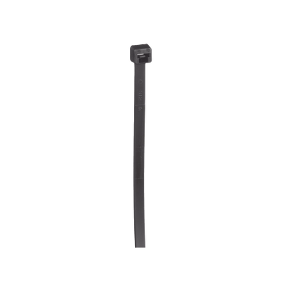 Cincho de Nylon 6.6, Color Negro, 290 mm largo x 3.7mm ancho, sección transversal intermedia, Paquete de 100 piezas