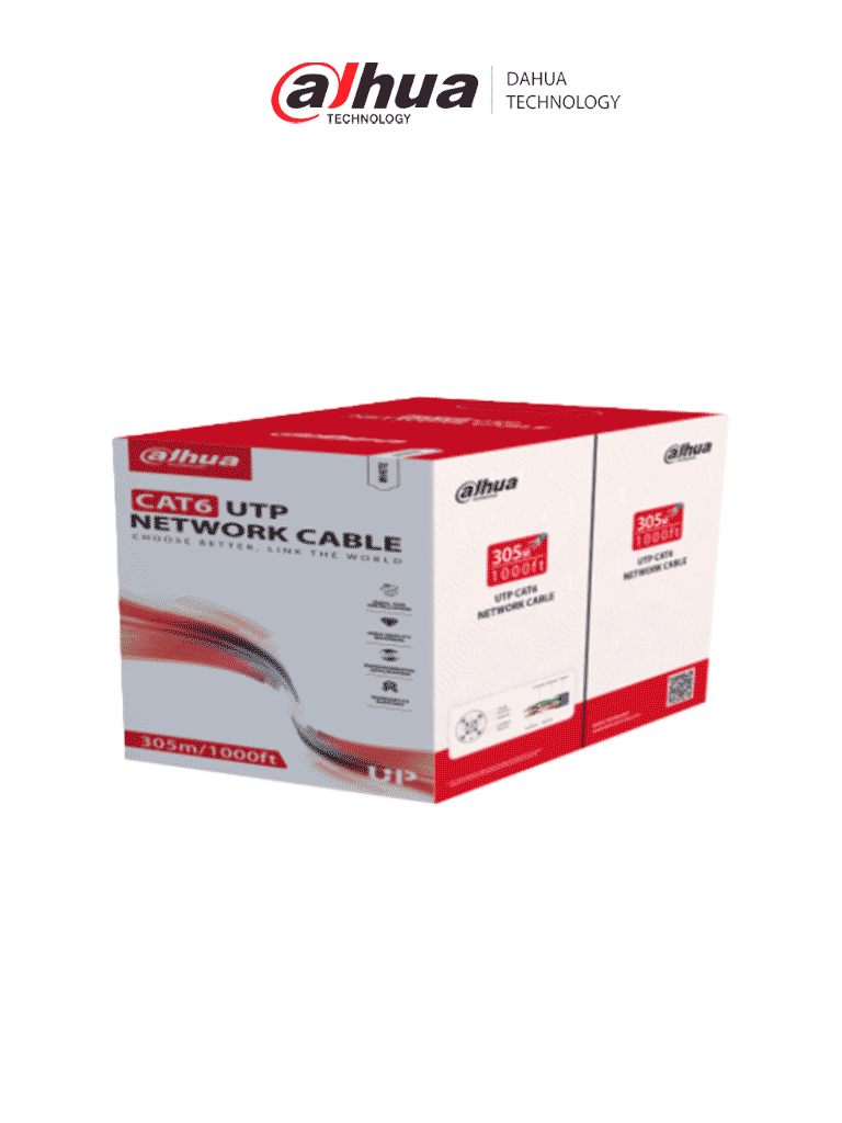 DAHUADH-PFM920I-6UN-C-white- Bobina de Cable UTP Cat 6 100% Cobre/ Color Blanco/ 305 Metros/ para Interior/ Ideal para Redes y Video/ Certificado CPR Eca Retardante/ Estandares Q/DXJ 067-2019, EN50575-2014/  LSZH/