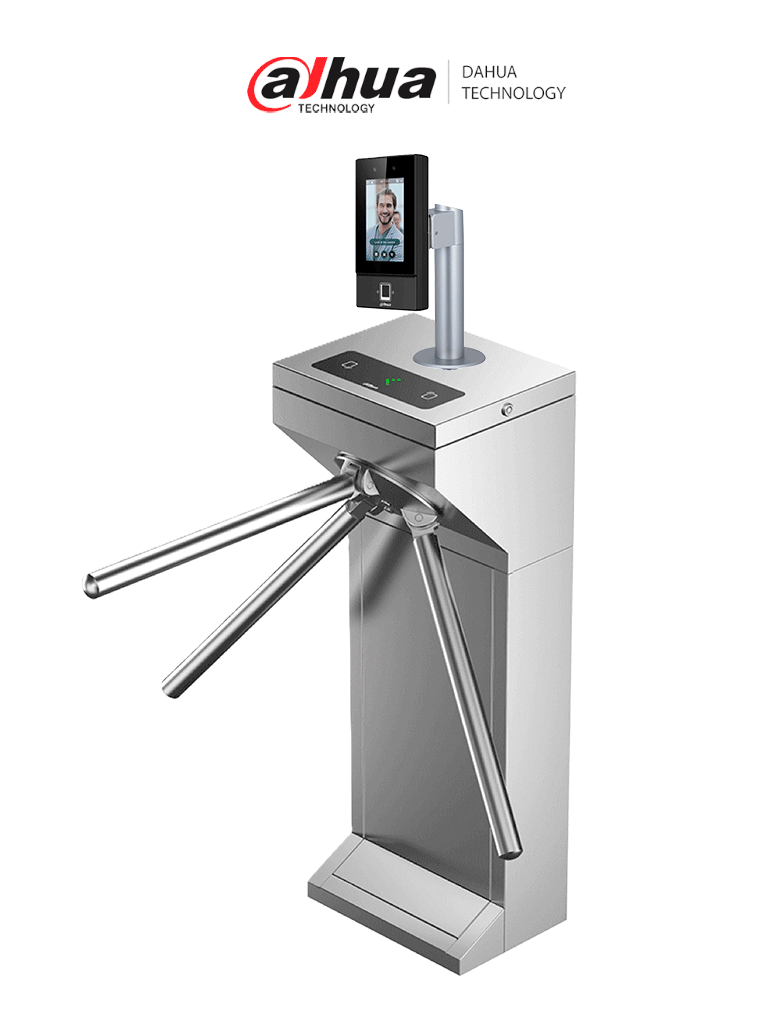 DAHUA ASI6214SDASGG100 - Kit Biométrico Facial con Torniquete Inteligente Bidireccional, Capacidad para 6,000 Rostros, 6,000 Huellas