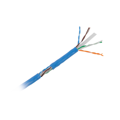 Bobina de Cable de 305 Metros (1000 Pies) Cat6 Aleación de Cobre y Aluminio (CCA), Color Azul Versión Económica. Uso en Interior.