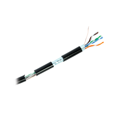 Bobina de Cable de 305 Metros (1000 Pies) Cat6+ Calibre 23 Exterior Blindado Tipo FTP para Climas Extremos, UL, Color Negro