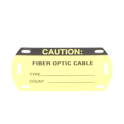 Kit de 5 Etiquetas Autolaminadas para Fibra Óptica, Para Uso Interior/Exterior, Dimensiones de 90.42 x 52.32 mm (3.56 x 2.06 pulgadas), Color Negro con Amarillo