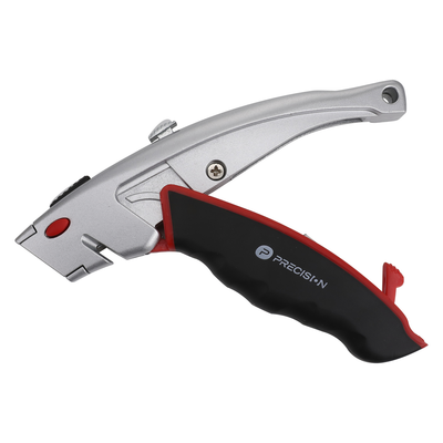 Navaja Uso Rudo con Cortador de Cable, Cuerpo Metálico, Mango Ergonómico (Con 5 Hojas de Repuesto).