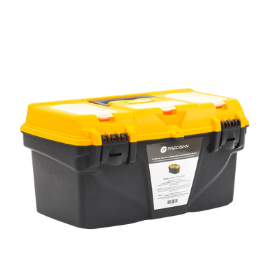 Caja Porta Herramientas 17", 44x26x23 cm Bicolor con Compartimientos para Tornillos.