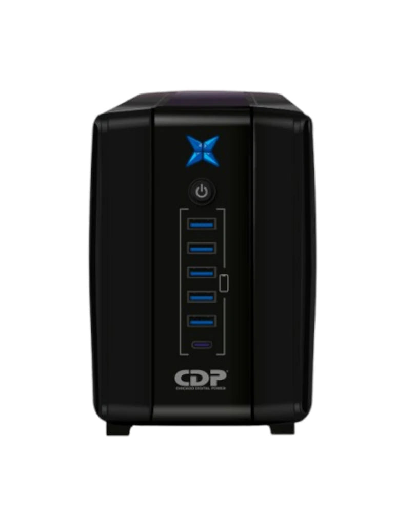 CDP R-UPR508 - UPS Interactivo de 500 VA y 250W, con 8 terminales de salida (4 con respaldo), auto reseteo, incluye batería de 12V 4.5AH, y es libre de mantenimiento.