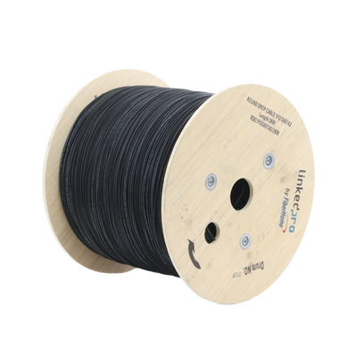Carrete de 2 km de Fibra Óptica Aérea Tipo Drop Redonda (Figura 0) G.657A2, Monomodo, 1 Hilo, Forro de 3 mm