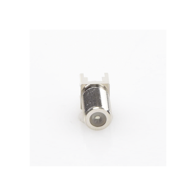 Conector F Hembra para PCB de Montaje Vertical, Níquel/ Estaño/ Polietileno.