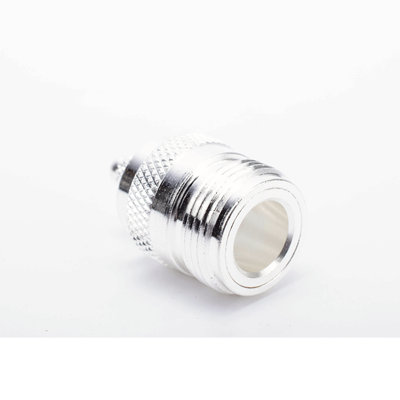 Conector N Hembra de Anillo Plegable para Cables RG-58/U, Níquel/ Oro/ Teflón.