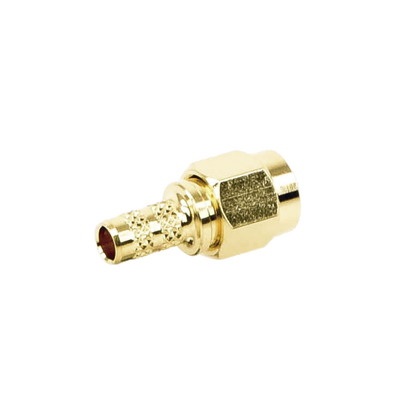 Conector SMA Macho de Anillo Plegable para Cable RG-58/U, Oro/Oro/Teflón.