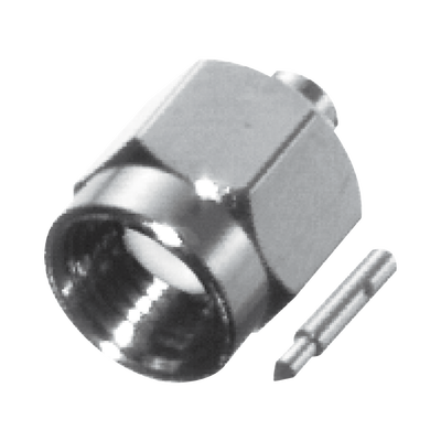 Conector SMA Macho para cable Semi-Rígido de 0.085" de Diámetro, Níquel/ Oro/ Teflón.