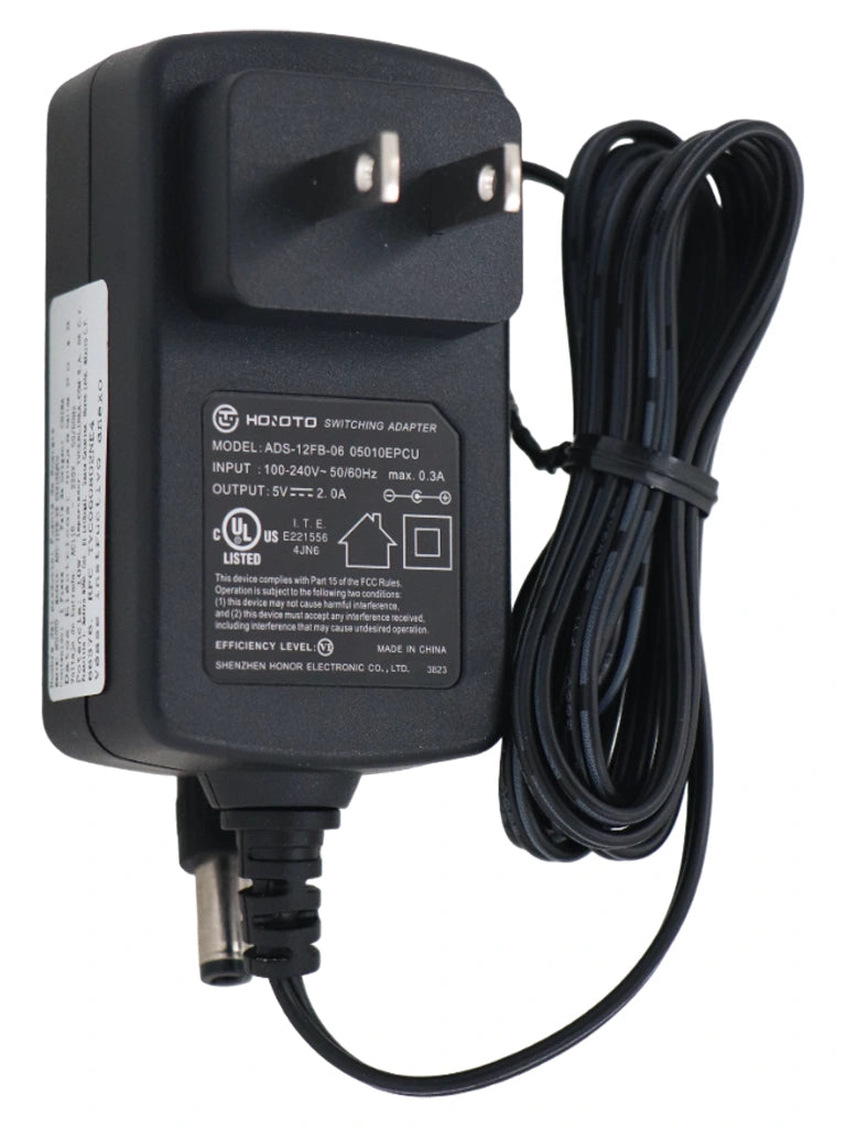ZKTECO 5V2A - Fuente de Energía 5V 2A, Compatible con Switches Serie ESE y Terminales de Control de Asistencia y Acceso Básico: Serie X62X y MB10VL