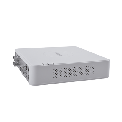 (AUDIO POR COAXITRON) DVR 2 Megapixel (1080p) Lite Pentahibrido / 4 Canales TURBOHD + 1 Canal IP / 1 Bahía de Disco Duro / 4 Canales de Audio por Coaxitron / H.264+ / Salida Full HD