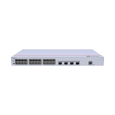 Switch de Distribución/Core Gigabit Administrable  Capa 3 / 24 puertos 10/100/1000 Mbps  / 4 Puertos 1GE SFP Uplink / ERPS / Rutas Estáticas / iStack / Administración Nube Gratis