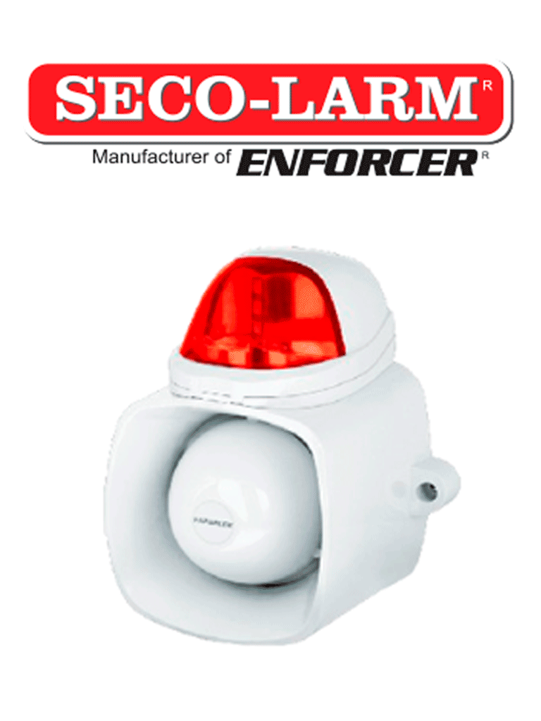 Seco-Larm SH816SSQR- Sirena con estrobo con opción para uso de voceo