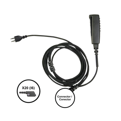 Cable para Micrófono audífono SNAP intercambiable con conector para Radios Icom IC-F3216/4261DS/DT, IC-F52D/62D, IC-F3400/4400DS/DT