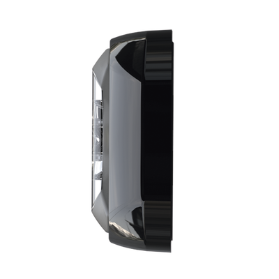 Luz Auxiliar de 18 LED, SAE, Tricolor, Bisel Negro, Rojo/Blanco/Azul, Lente Transparente