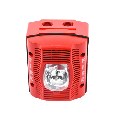 Bocina con Lámpara Estroboscópica para Exterior, con Configuración Estroboscópica Seleccionable, Color Rojo