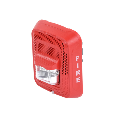 Bocina con Lámpara Estroboscópica, Montaje en Pared, Color Rojo, Nuevo Diseño Moderno y Elegante y Menor Consumo de Corriente