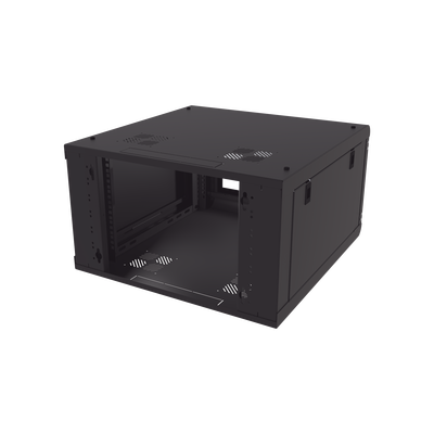 Gabinete de Pared con Puerta de Cristal Templado, 635 mm de Profundidad, 6U Rack de 19 in, Acero Reforzado