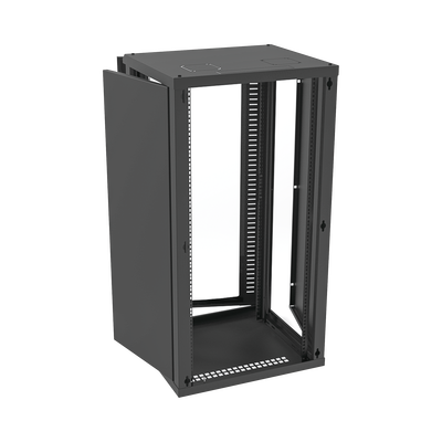 Gabinete para Montaje en Pared, Puerta de Cristal Templado, Cuerpo Fijo con Rack 19" de 24 Unidades