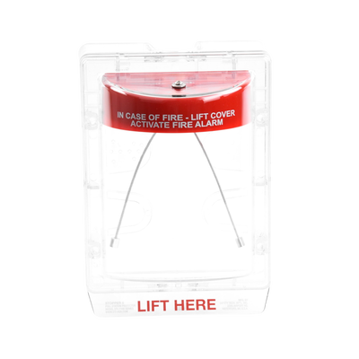 Cubierta Protectora Serie Stopper II® De Policarbonato, Con Bocina, Espaciador Transparente, Montaje en Superficie, Etiqueta en Inglés