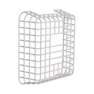 Jaula de acero FIRERAY Damage Stopper® para protección de detectores de haz óptico. Dimensiones 11.52 in (292 mm) altura x 10 in (254 mm) ancho x 3.58 in (91 mm) profundidad