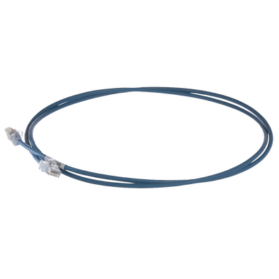 Patch Cord Cat6A, Diametro Reducido 28 AWG, Blindado S/FTP, CM/LS0H, 0.20 Metros (0.66 Pies), Color Azul