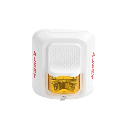 Lámpara Estroboscópica Color Blanco, para Notificación de Alerta, Montaje en Pared, Lente Estroboscópico Color Ámbar, Candelas Seleccionables