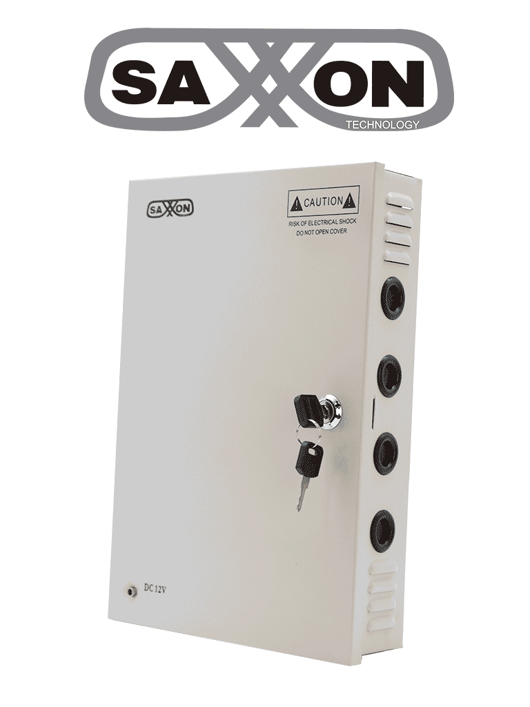 SAXXON SX20A18CH - Fuente de Poder Profesional 12 VCD / 20 Amperes / 18 Canales / 1.1 Amperes por Canal / Protección contra Sobrecargas / Led Indicador de Funcionamiento