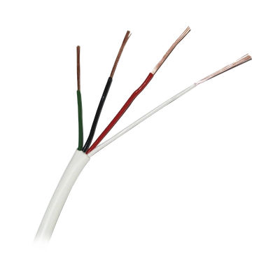 Bobina de 305 Metros (1000 Pies) / Cable de Cobre / 4 x 22 AWG / Tipo Alarmas UL / Para Interior / Color Blanco / Para Aplicaciones de Alarmas de Intrusión / Interfonos / TV Porteros / y Multi-Propósito / Hecho en México