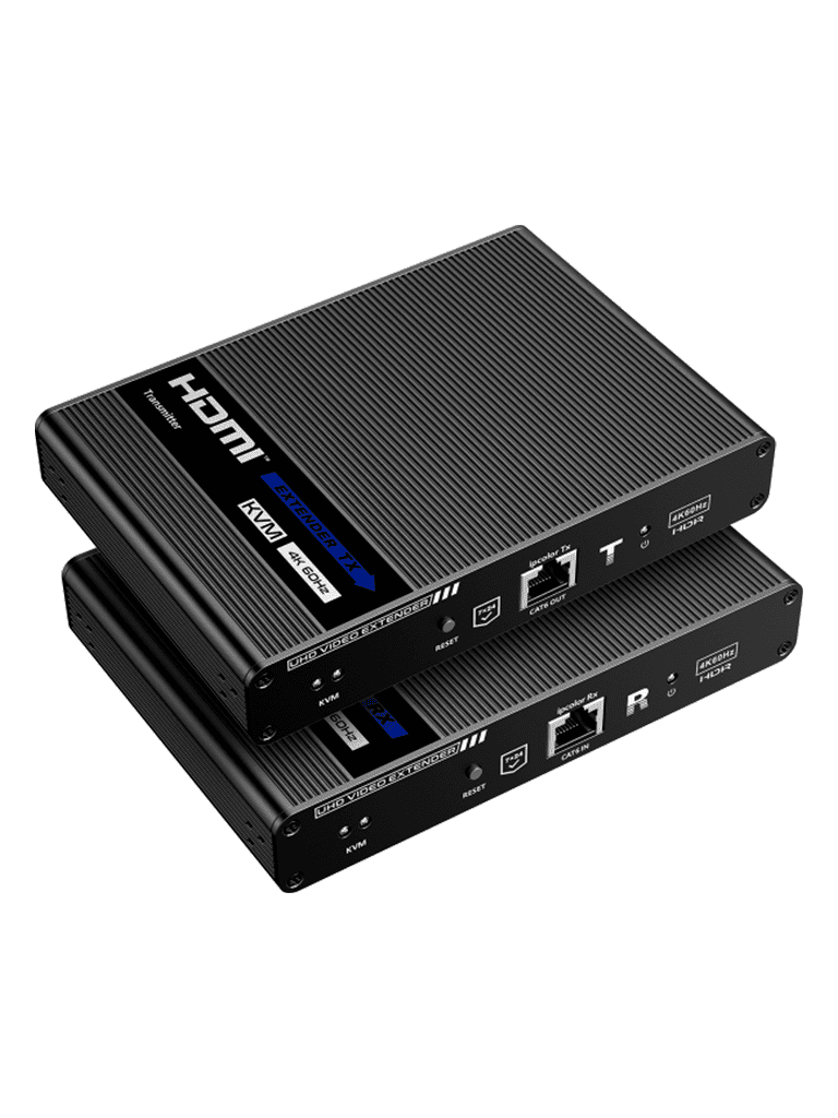 SAXXON LKV676KVM-PI - Kit extensor de video HDMI IPCOLOR/ Resolucion 4K @ 30 Hz/ Hasta 70 metros en 1080P y 40m en 4K con Cat 6/ 6A/ 7/ Cero latencia/ Soporta Teclado Video Mouse/ Soporta HDR/ ARC