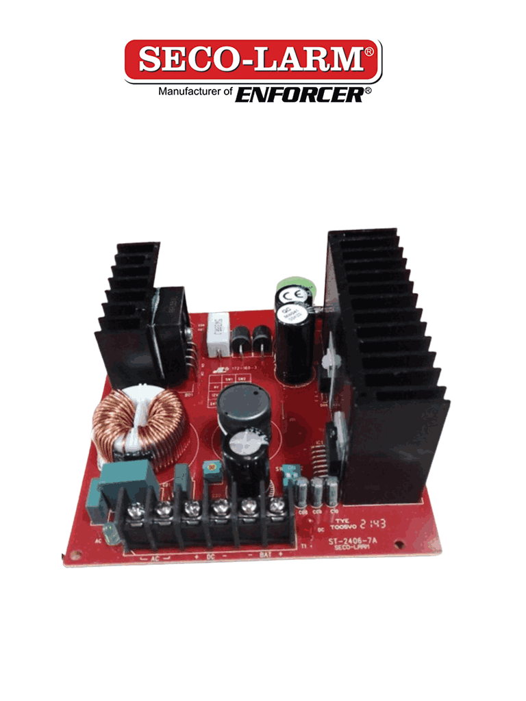 Seco-Larm ST24067AQ-  Fuente de Poder con Cargador Batería 7 Amp 6/12/24 VCD