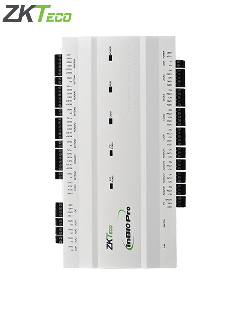 ZKTECO INBIO160PRO - Panel para Control de Acceso de 1 puerta La serie InBio Pro ofrece verificación de huellas y control de acceso avanzado, gestionado por TCP/IP, ideal para CVSecurity