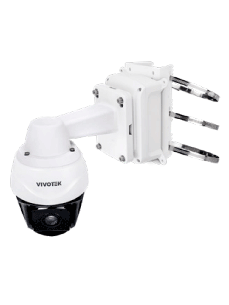 VIVOTEK AM-314 -Soporte para montaje en poste de cámaras y gabinetes para exterior, fabricado en acero y de color blanco