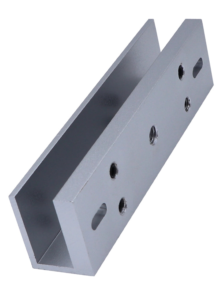 ZKTECO LMB120U - Soporte de Montaje para Puertas de Vidrio sin Marco, Tipo U, Aluminio Anodizado, Compatible con Cerradura Magnética LM120