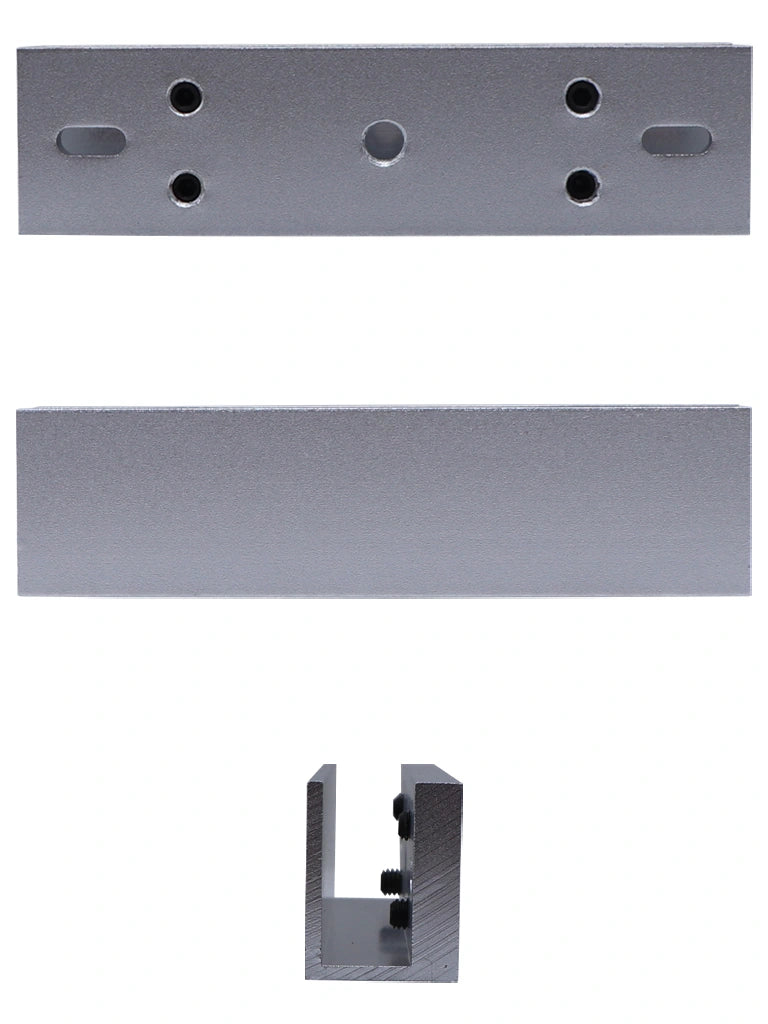 ZKTECO LMB120U - Soporte de Montaje para Puertas de Vidrio sin Marco, Tipo U, Aluminio Anodizado, Compatible con Cerradura Magnética LM120