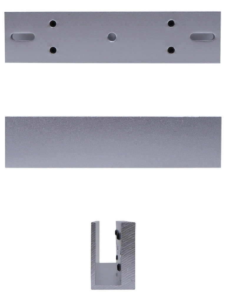 ZKTECO LMB280U - Soporte de Montaje para Puertas de Vidrio sin Marco, Tipo U, Aluminio Anodizado, Compatible con Cerradura Magnética LM200LED