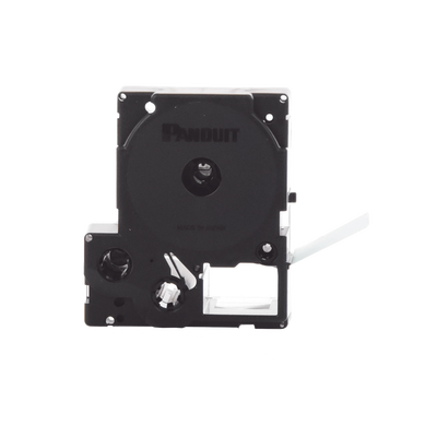 Casete de Etiquetas de Vinilo de Cinta Continua, Color Negro Sobre Blanco, Uso Interior/Exterior, 36 mm (1.42 Pulgadas) de Ancho x 7.6 Metros (24.93 Pies) de Largo