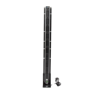 PDU Vertical de 10 Contactos (NEMA 5-15R). Volt. Ent./Sal.: 120Vca/15A compatible con Racks EIRL y EIQR.